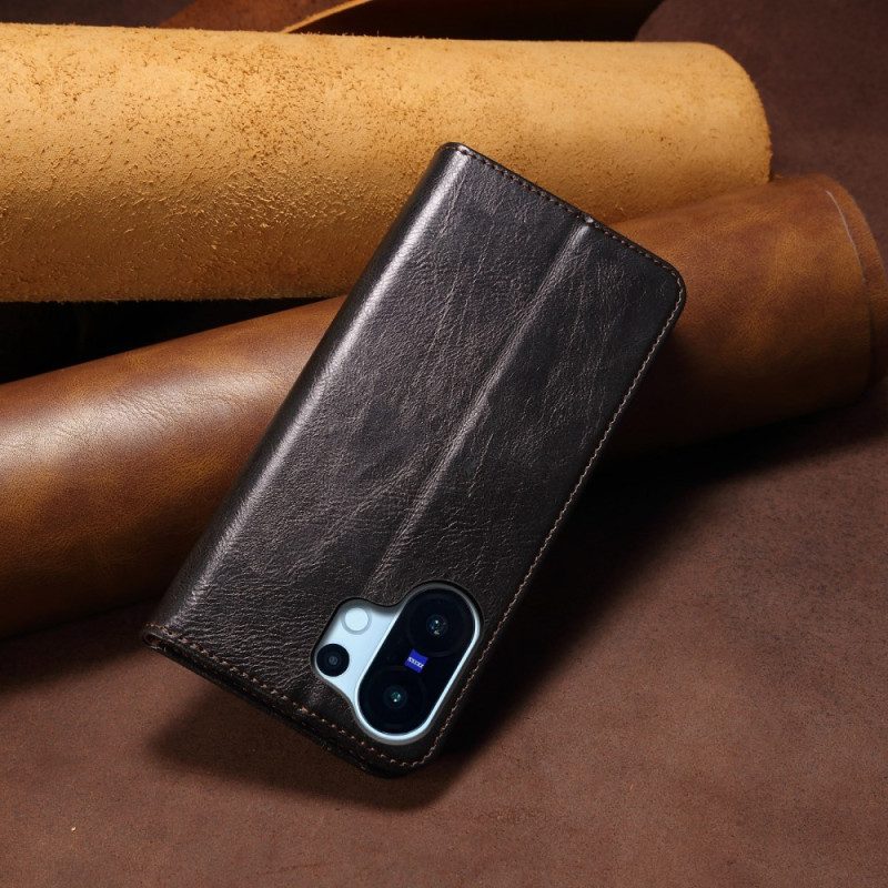 Flip Case Vivo X200 Fe Handyhülle Gewachstes Kunstleder