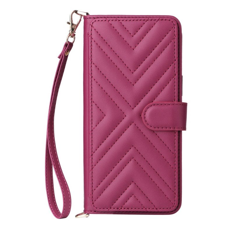 Lederhüllen Vivo X200 Fe Gesteppt Mit Trageriemen Und Schulterriemen