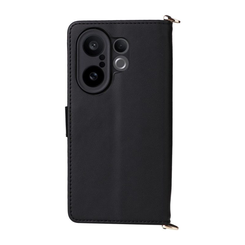 Lederhüllen Vivo X200 Fe Gesteppt Mit Trageriemen Und Schulterriemen