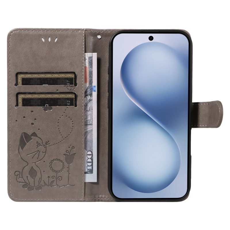 Lederhüllen Vivo X200 Fe Handyhülle Katze Und Biene