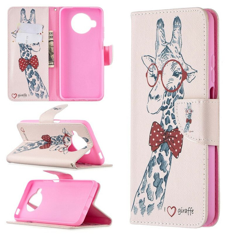 Flip Case Für Xiaomi Redmi Note 9 Pro 5G Kluge Giraffe