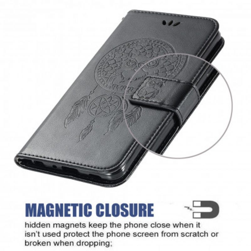 Flip Case Für Xiaomi Redmi Note 9 Pro 5G Traumfänger-eule In Lederoptik