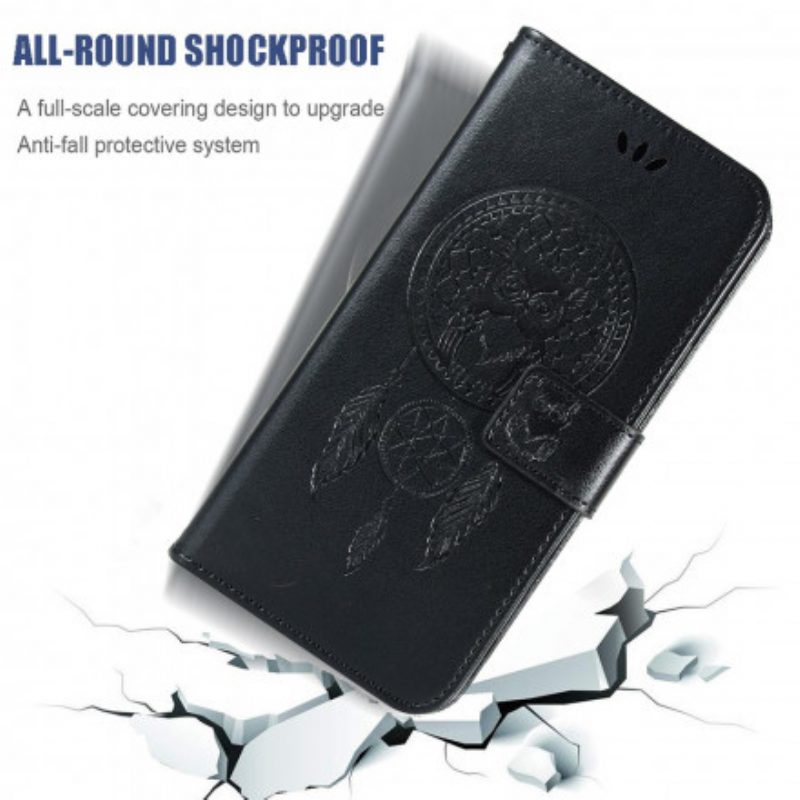 Flip Case Für Xiaomi Redmi Note 9 Pro 5G Traumfänger-eule In Lederoptik