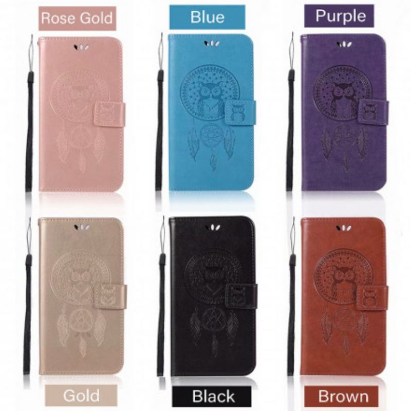 Flip Case Für Xiaomi Redmi Note 9 Pro 5G Traumfänger-eule In Lederoptik