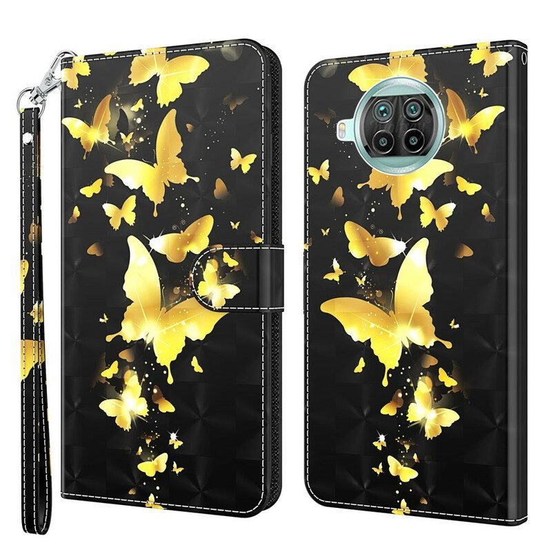 Lederhüllen Für Xiaomi Redmi Note 9 Pro 5G Gelbe Schmetterlinge