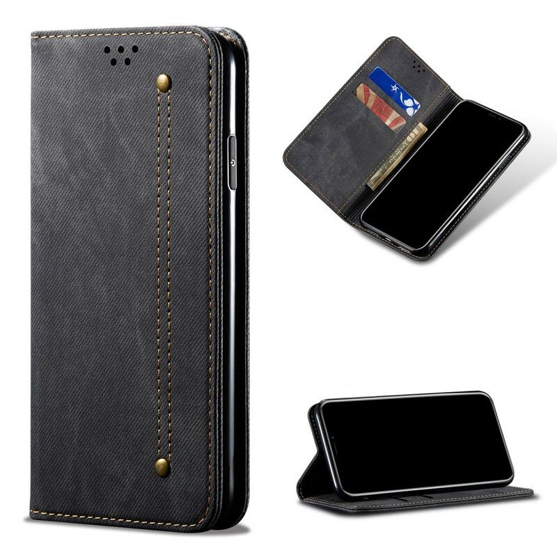 Schutzhülle Für Xiaomi Redmi Note 9 Pro 5G Flip Case Denim-stoff