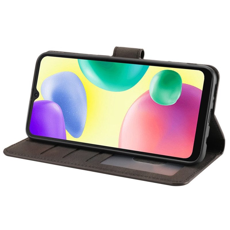 Flip Case Für Xiaomi Redmi 10A Einfarbiges Schlüsselband