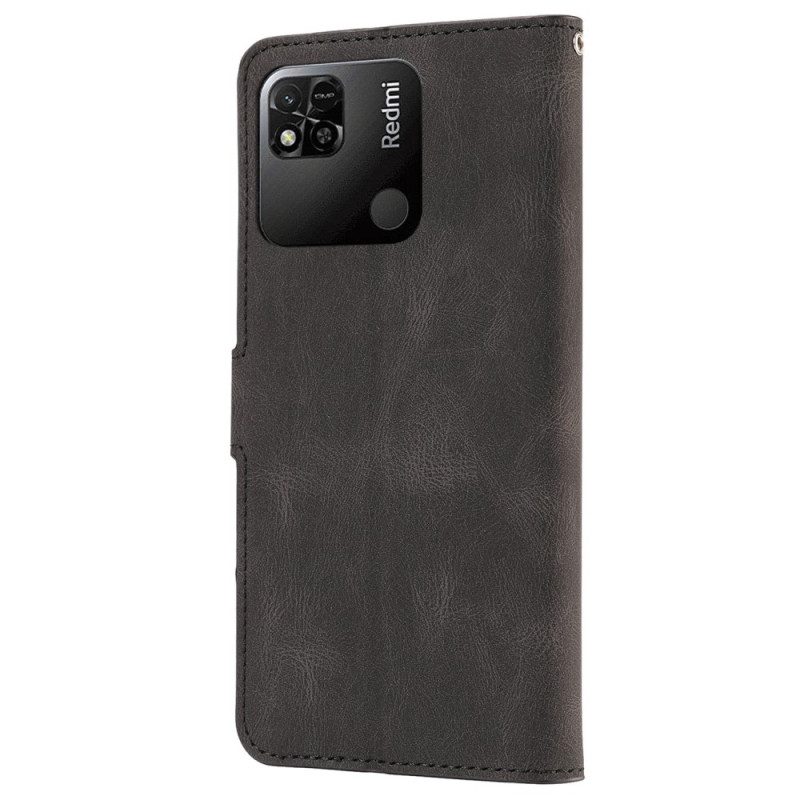 Flip Case Für Xiaomi Redmi 10A Einfarbiges Schlüsselband