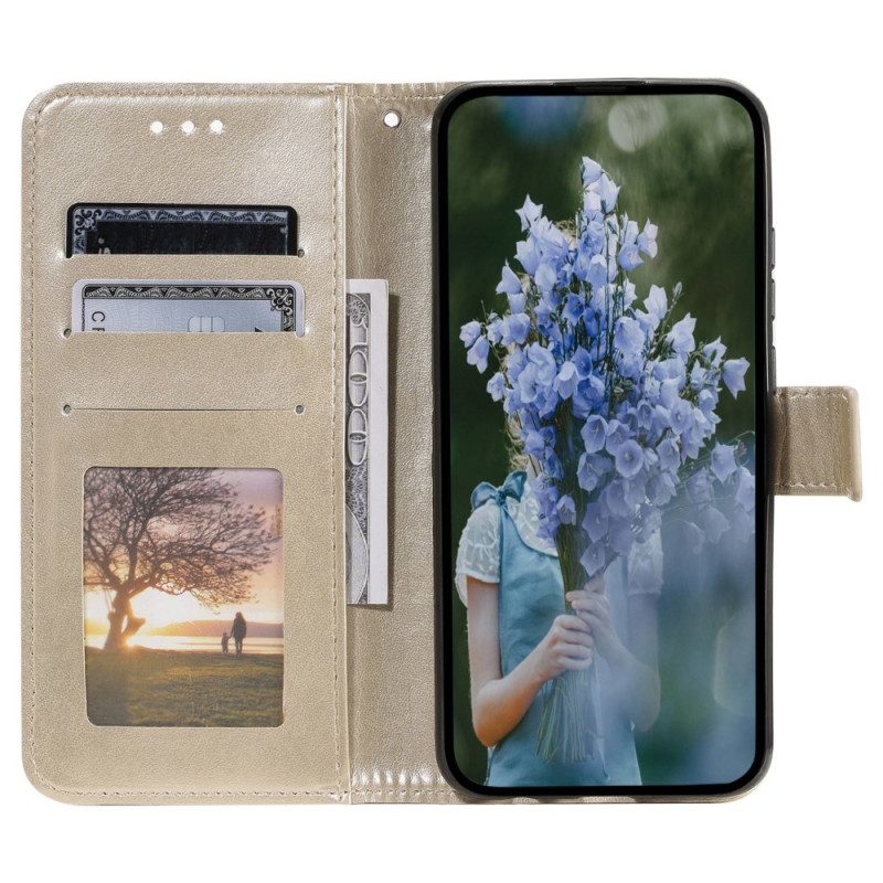 Flip Case Für Xiaomi Redmi 10A Mandala-sonne Mit Schlüsselband
