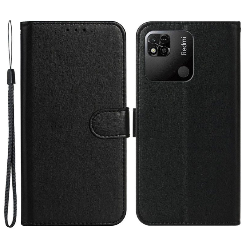Lederhüllen Für Xiaomi Redmi 10A Mit Kordel Riemchen-business-stil