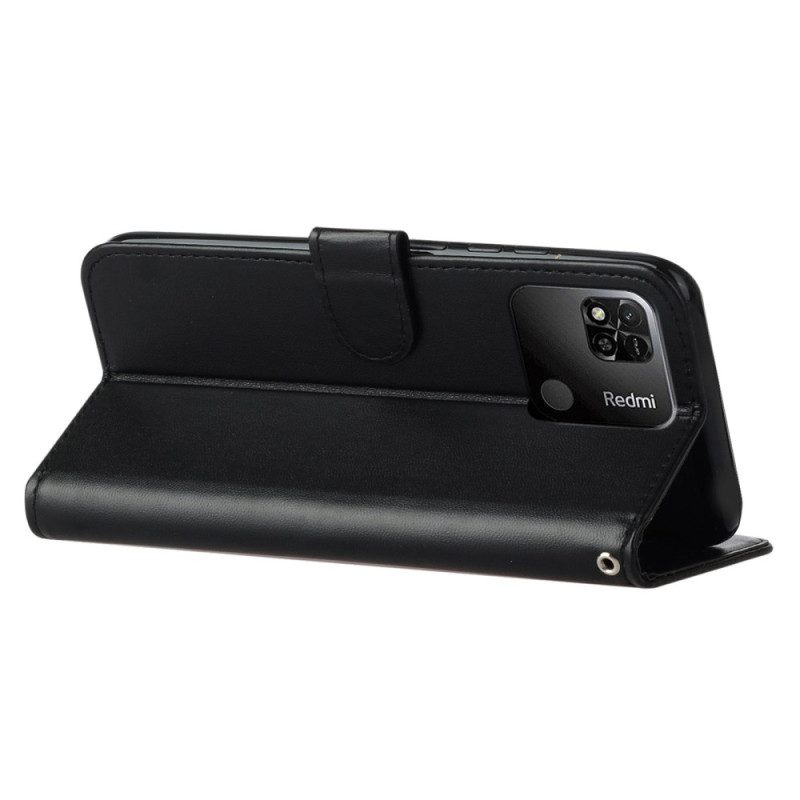 Lederhüllen Für Xiaomi Redmi 10A Mit Kordel Riemchen-business-stil