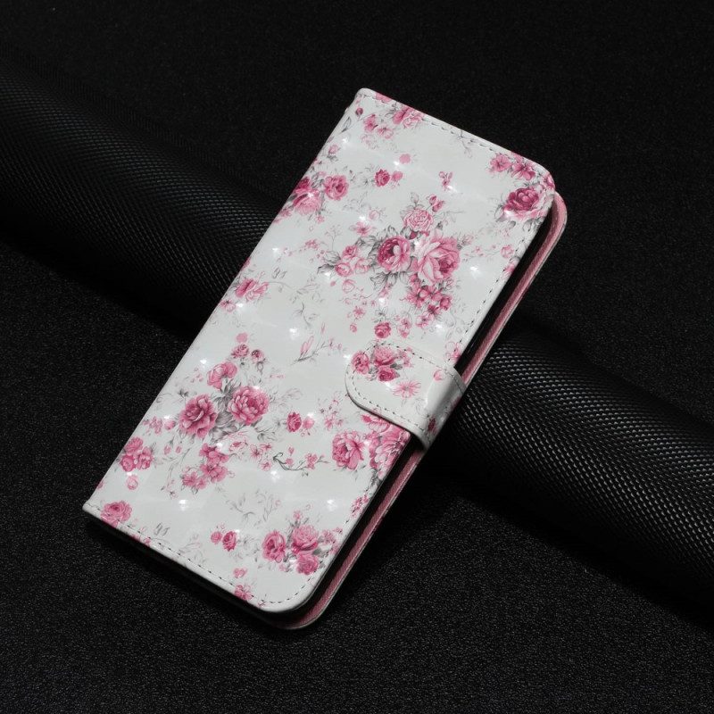 Lederhüllen Für Xiaomi Redmi 10A Mit Kordel Riemen Liberty Flowers