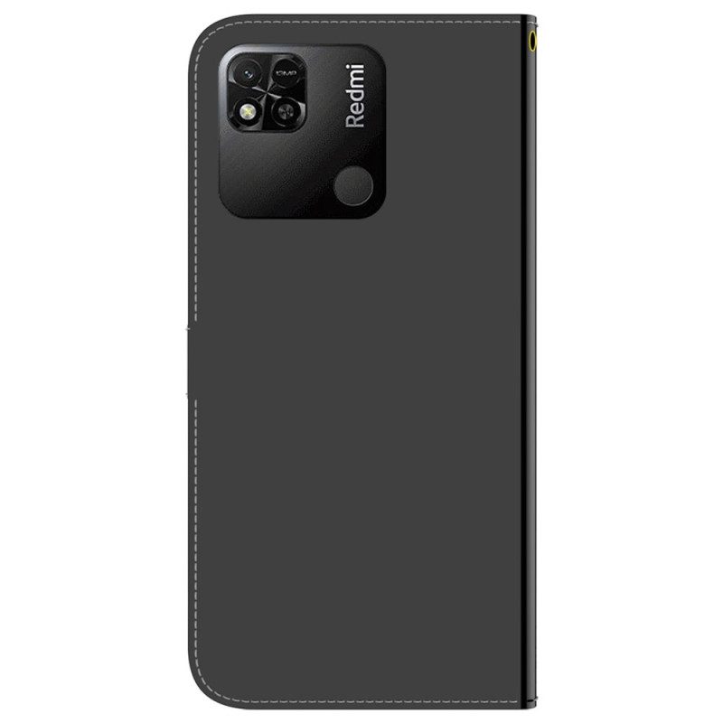 Lederhüllen Für Xiaomi Redmi 10A Spiegelimitat Aus Leder Mit Riemen