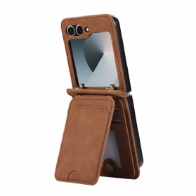 Case Samsung Galaxy Z Flip 7 Kartenhalterung Und Schultergurt In Lederoptik