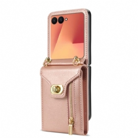 Hülle Für Samsung Galaxy Z Flip 7 Geldbörse Mit Reißverschluss & Schultergurt