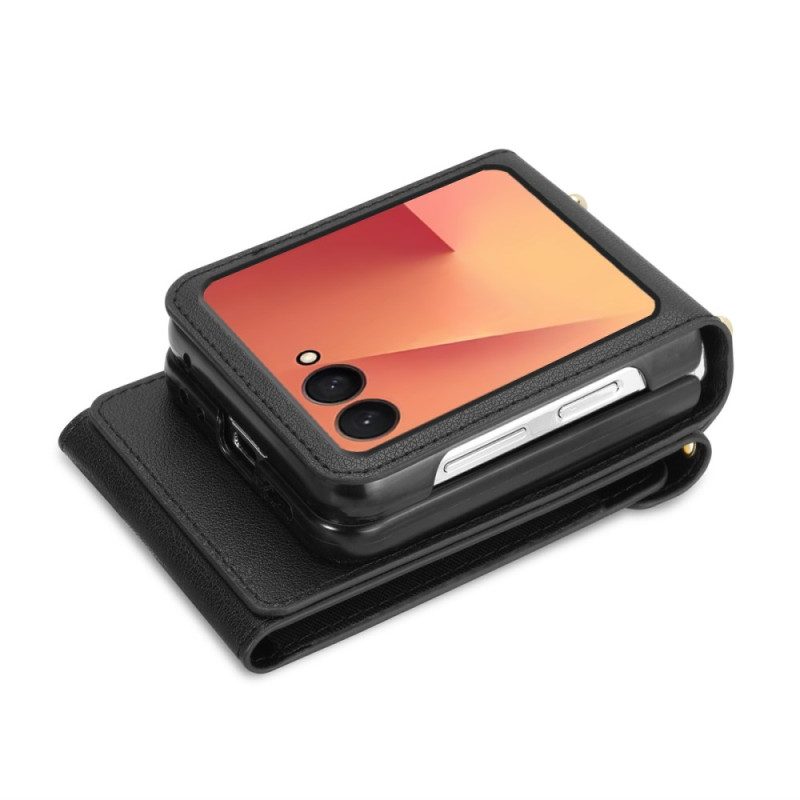 Hülle Für Samsung Galaxy Z Flip 7 Geldbörse Mit Reißverschluss & Schultergurt