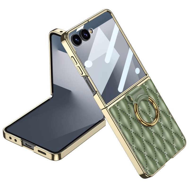 Hülle Für Samsung Galaxy Z Flip 7 Gestepptes Design Mit Ringhalter