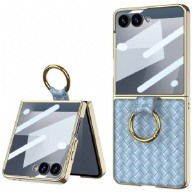 Hülle Für Samsung Galaxy Z Flip 7 Gewebte Struktur Mit Ringhalter