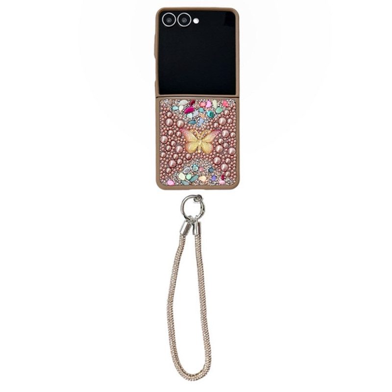 Hülle Für Samsung Galaxy Z Flip 7 Glitzerdesign Und Handschlaufe