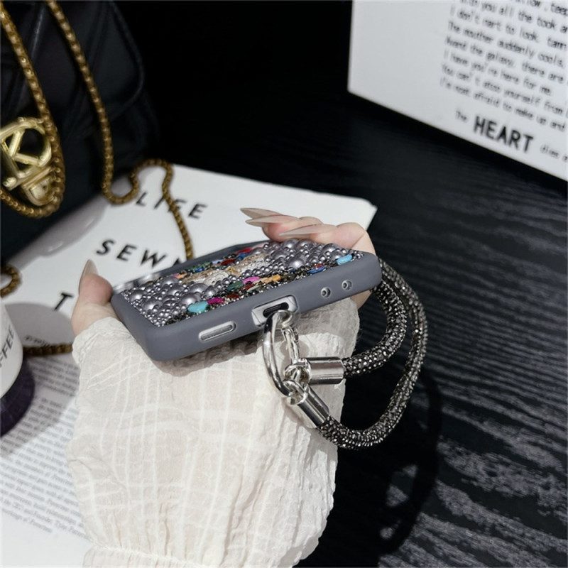 Hülle Für Samsung Galaxy Z Flip 7 Glitzerdesign Und Handschlaufe