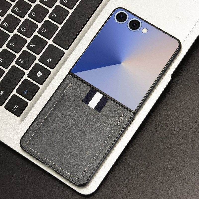 Hülle Für Samsung Galaxy Z Flip 7 Kartenhalterung In Lederoptik