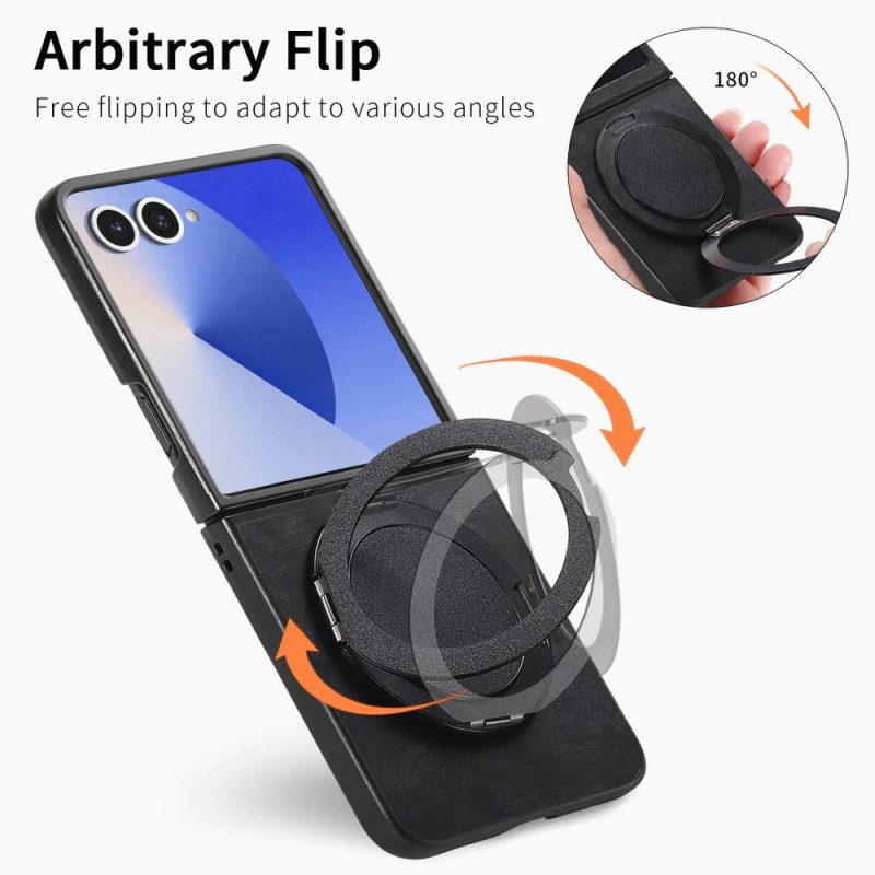 Hülle Für Samsung Galaxy Z Flip 7 Lederoptik Mit -drehständer