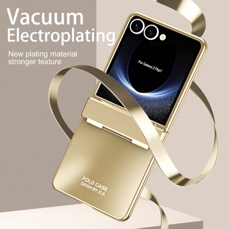 Hülle Für Samsung Galaxy Z Flip 7 Metalleffekt Mit Displayschutzfolie
