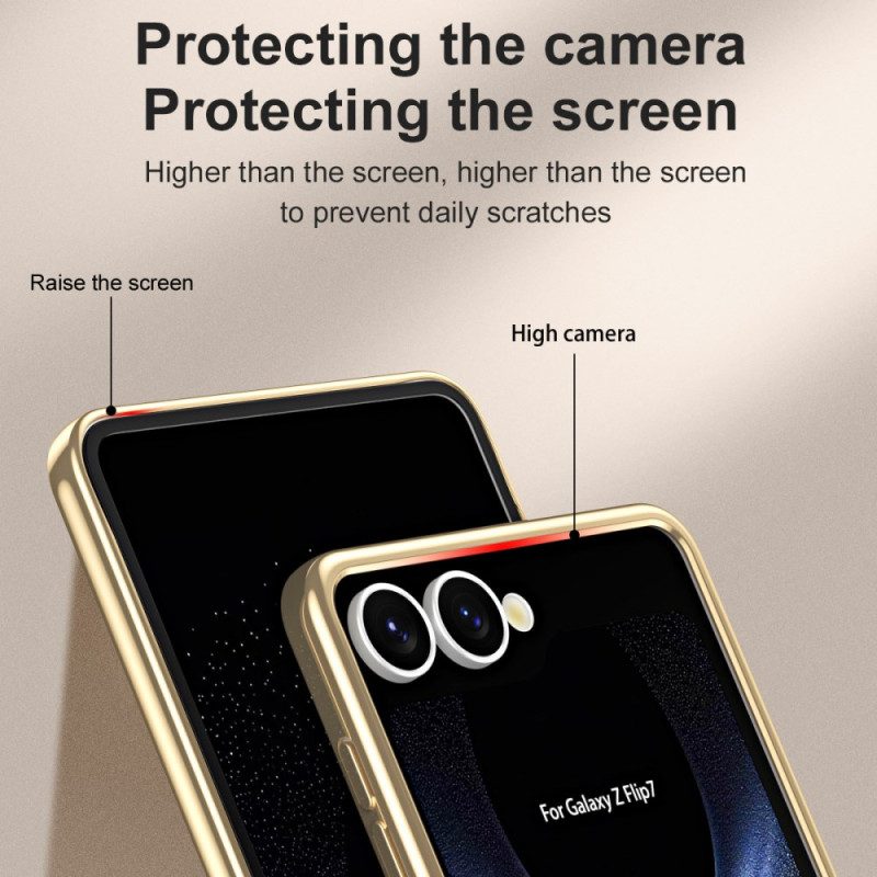 Hülle Für Samsung Galaxy Z Flip 7 Premium Mit Rückseitiger Displayschutzfolie