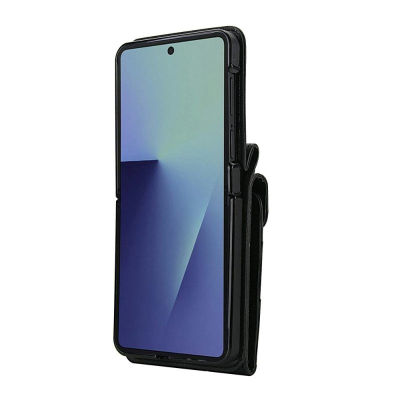 Hülle Für Samsung Galaxy Z Flip 7 Rfid-blockierender Kartenhalter Und Riemen