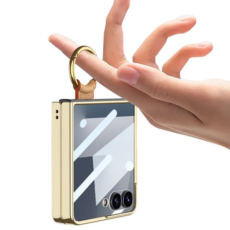 Hülle Für Samsung Galaxy Z Flip 7 Ring Halterung Und Abnehmbarer Schultergurt