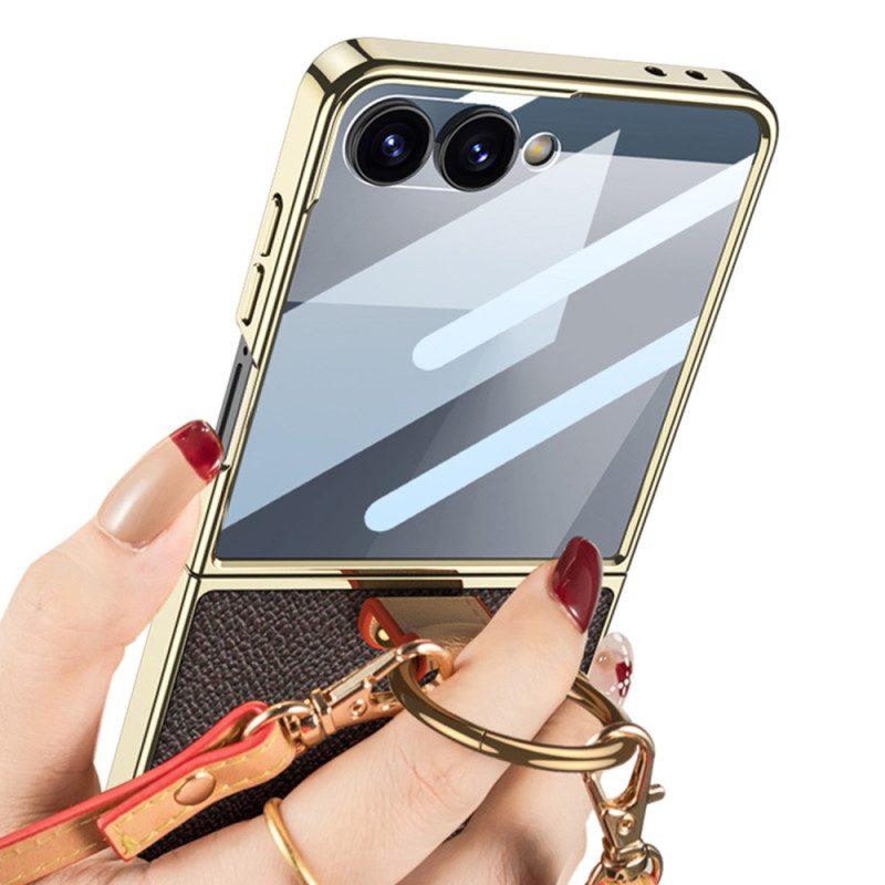 Hülle Für Samsung Galaxy Z Flip 7 Ring Halterung Und Abnehmbarer Schultergurt