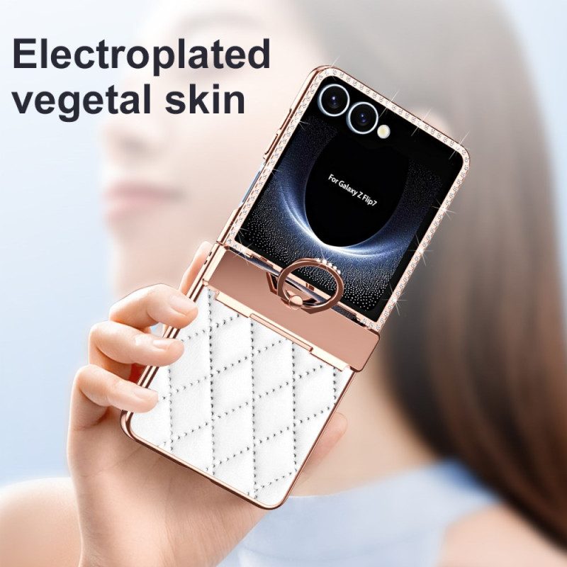 Hülle Für Samsung Galaxy Z Flip 7 Ringständer Und Strassverzierung