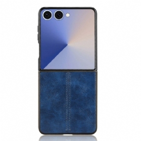 Hülle Samsung Galaxy Z Flip 7 Genähtes Leder Effekt