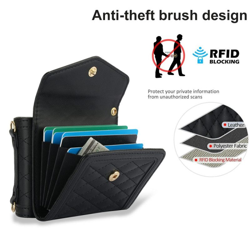 Hülle Samsung Galaxy Z Flip 7 Handyhülle Gepolsterte Kartenhalterung Und Schultergurt