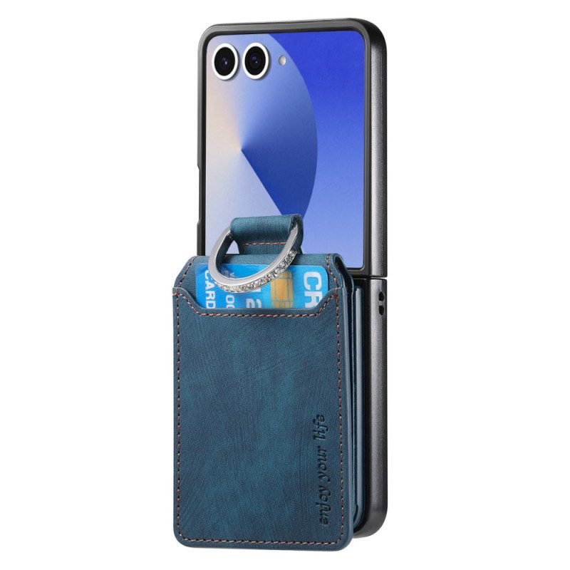 Hülle Samsung Galaxy Z Flip 7 Handyhülle Kartenetui Und Halter Im Vintage-look