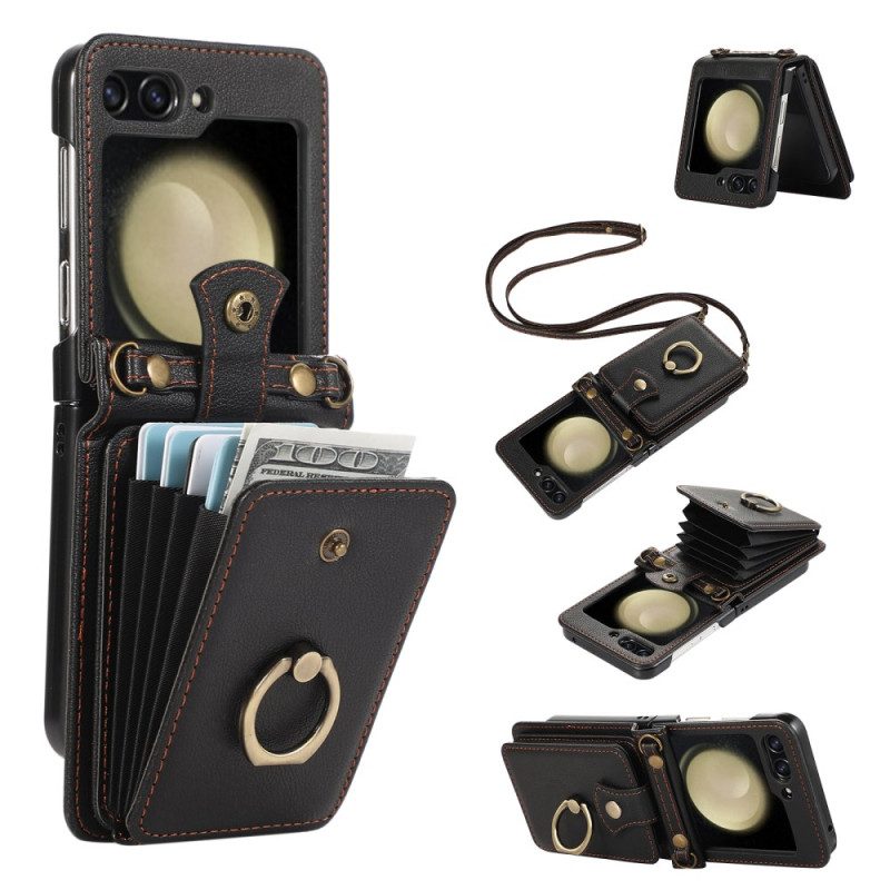 Hülle Samsung Galaxy Z Flip 7 Handyhülle Kartenetui Und Schultergurt