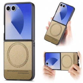 Hülle Samsung Galaxy Z Flip 7 Handyhülle Magsafe-kompatibles Leder In Denim-optik