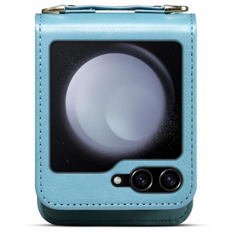 Hülle Samsung Galaxy Z Flip 7 Handyhülle Marmor-kartenhalter Und Schultergurt