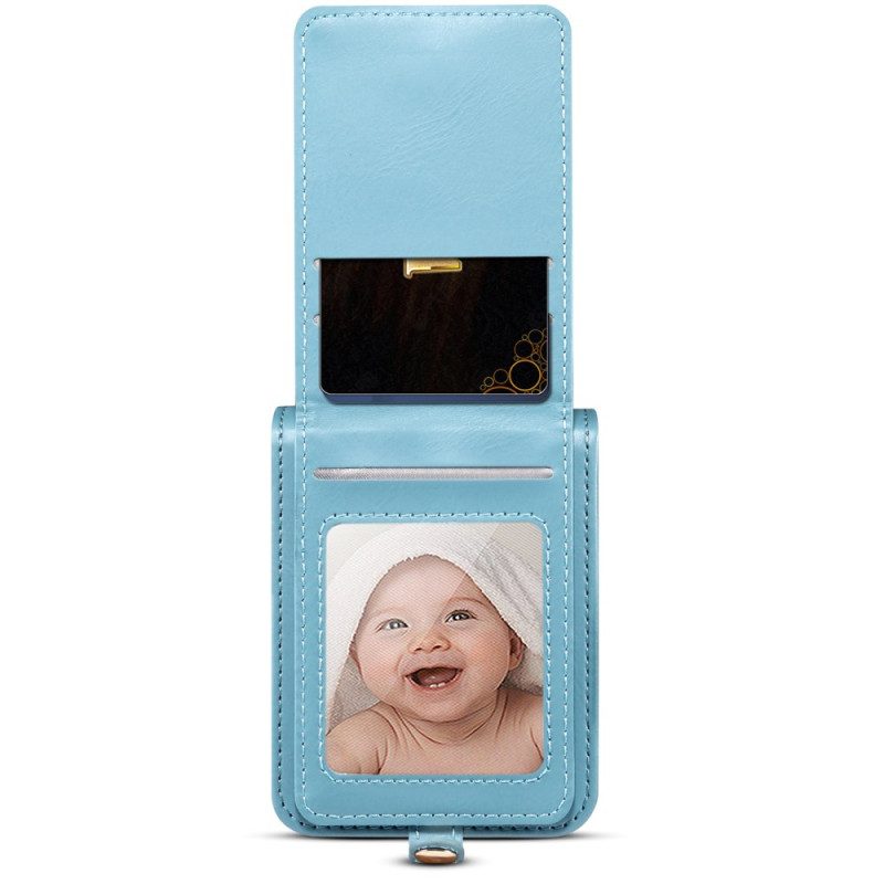 Hülle Samsung Galaxy Z Flip 7 Handyhülle Marmor-kartenhalter Und Schultergurt