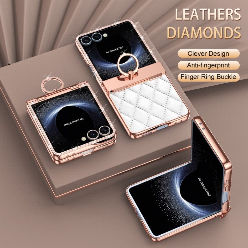 Hülle Samsung Galaxy Z Flip 7 Handyhülle Ringhalter Und Rückseitige Displayschutzfolie