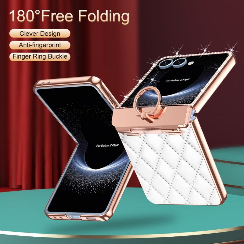 Hülle Samsung Galaxy Z Flip 7 Handyhülle Ringhalter Und Rückseitige Displayschutzfolie