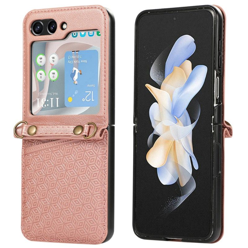 Hülle Samsung Galaxy Z Flip 7 Kartenhalter Im Rauten-design