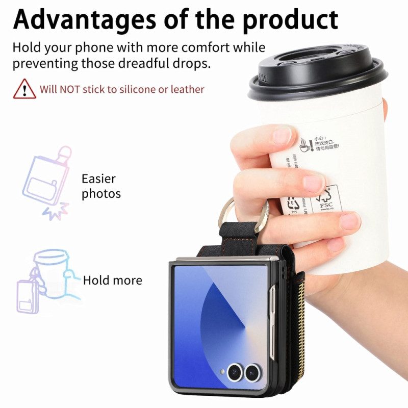Hülle Samsung Galaxy Z Flip 7 Reißverschlusstasche Und Kartenhalter