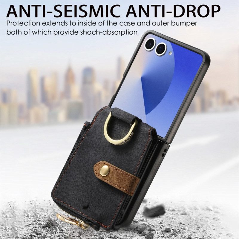 Hülle Samsung Galaxy Z Flip 7 Reißverschlusstasche Und Kartenhalter