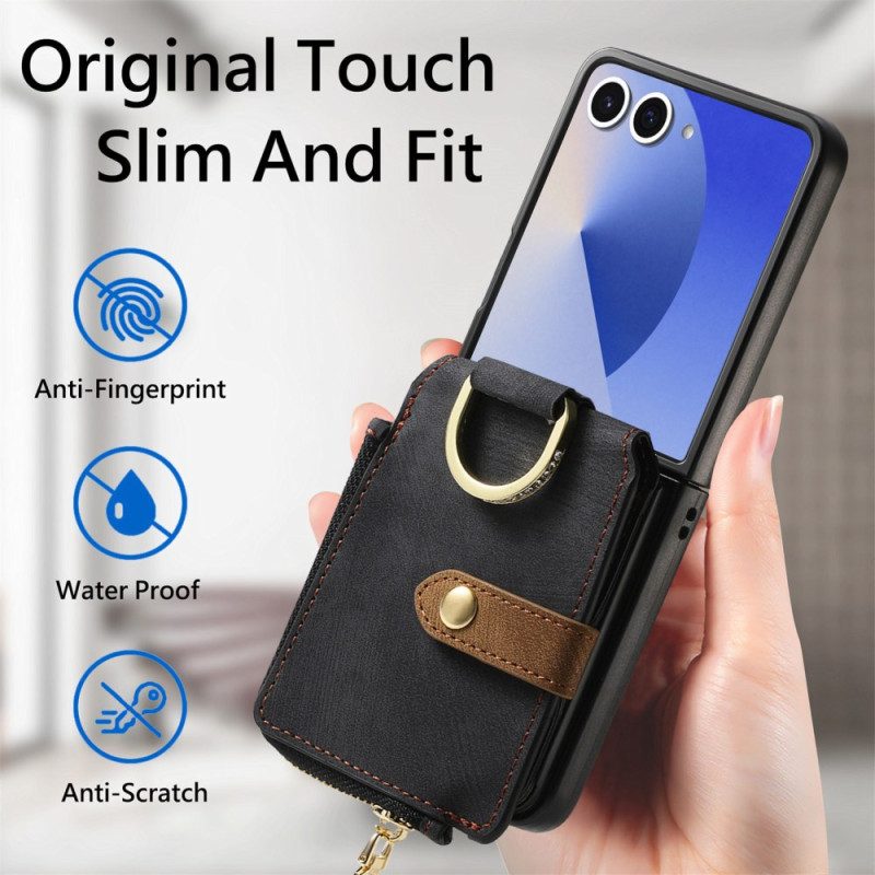 Hülle Samsung Galaxy Z Flip 7 Reißverschlusstasche Und Kartenhalter