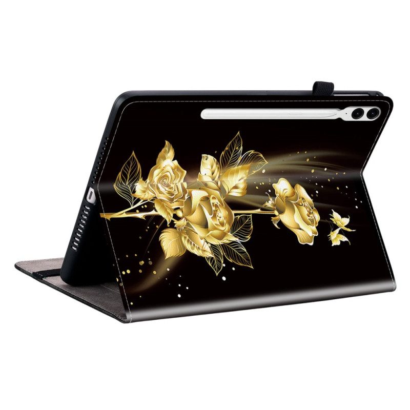 Case Für Samsung Galaxy Tab S10 Plus Goldene Rosen