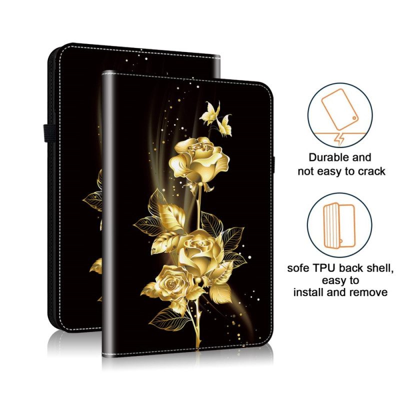 Case Für Samsung Galaxy Tab S10 Plus Goldene Rosen