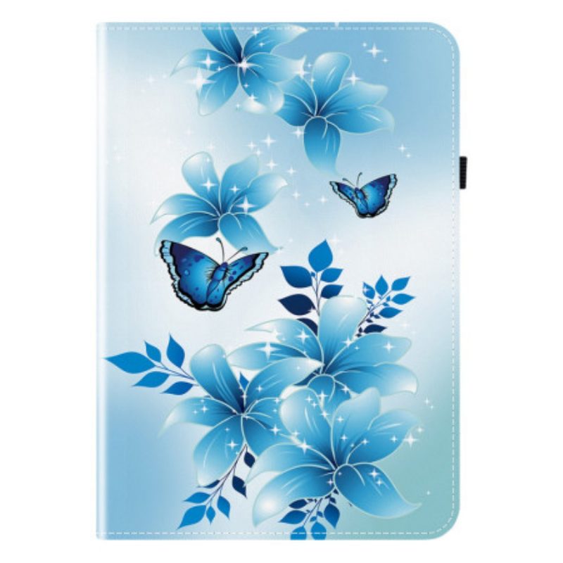 Case Samsung Galaxy Tab S10 Plus Handyhülle Blaues Schmetterlingsmuster