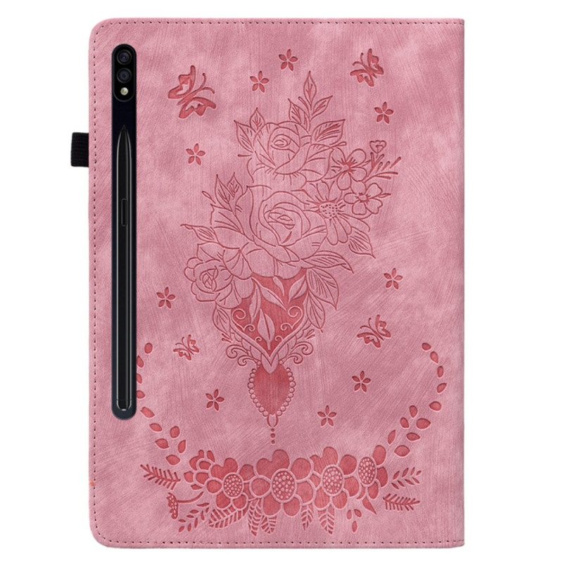 Case Samsung Galaxy Tab S10 Plus Schmetterlinge Und Rosen