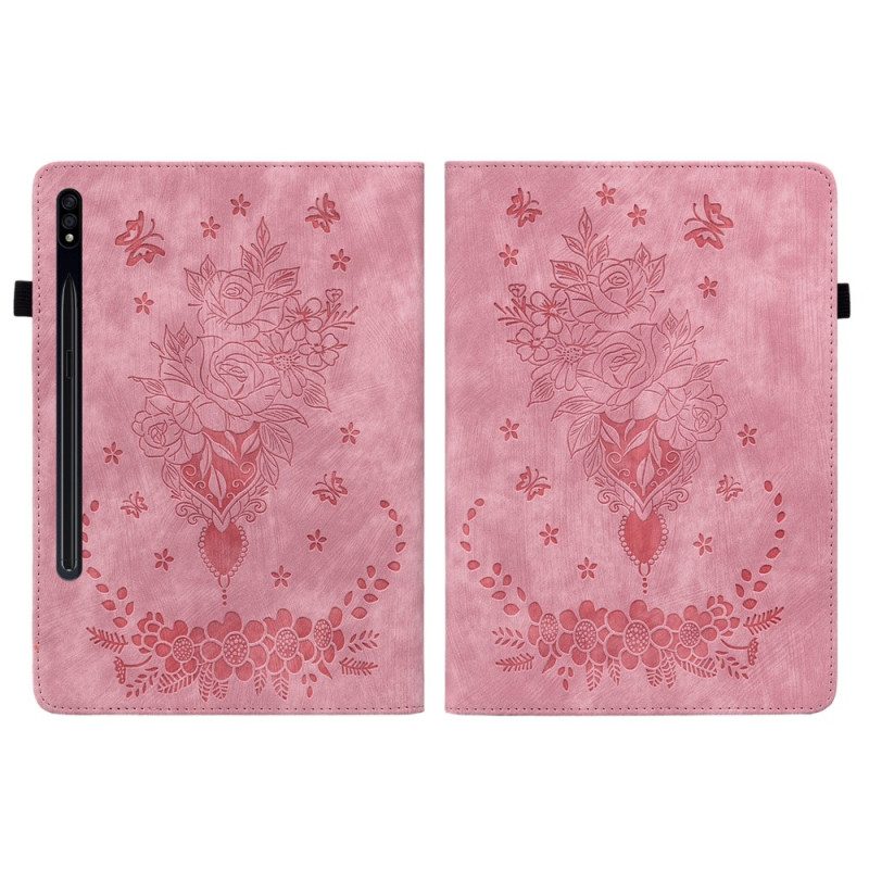 Case Samsung Galaxy Tab S10 Plus Schmetterlinge Und Rosen